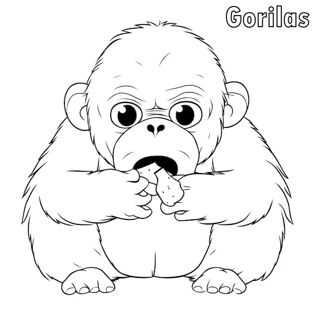 Dibujos para colorear e imprimir Gorilla