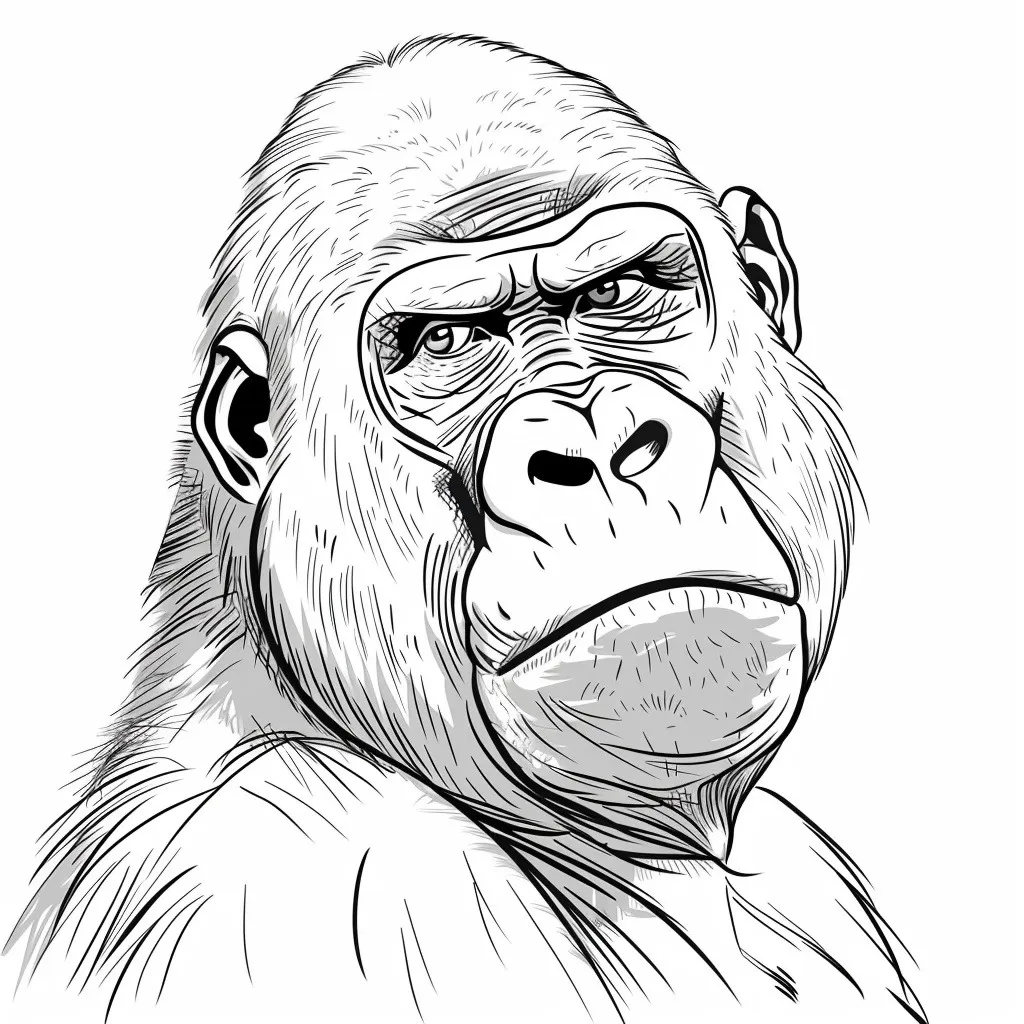 Dibujos para colorear e imprimir Gorilla