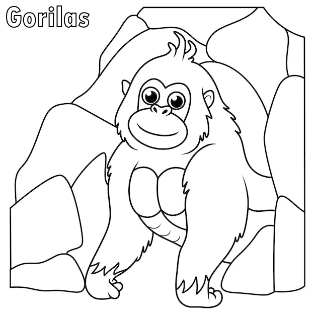 Dibujos para colorear e imprimir Gorilla