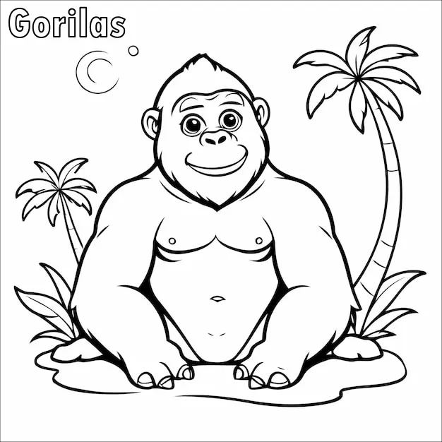 Dibujos para colorear e imprimir Gorilla