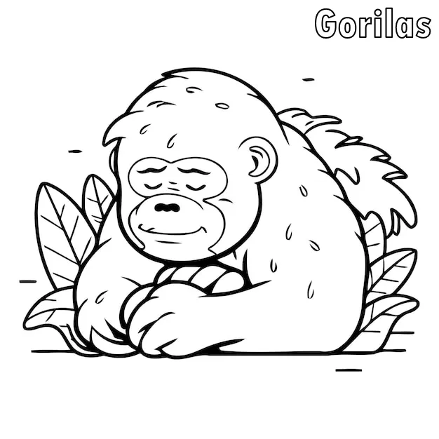 Dibujos para colorear e imprimir Gorilla