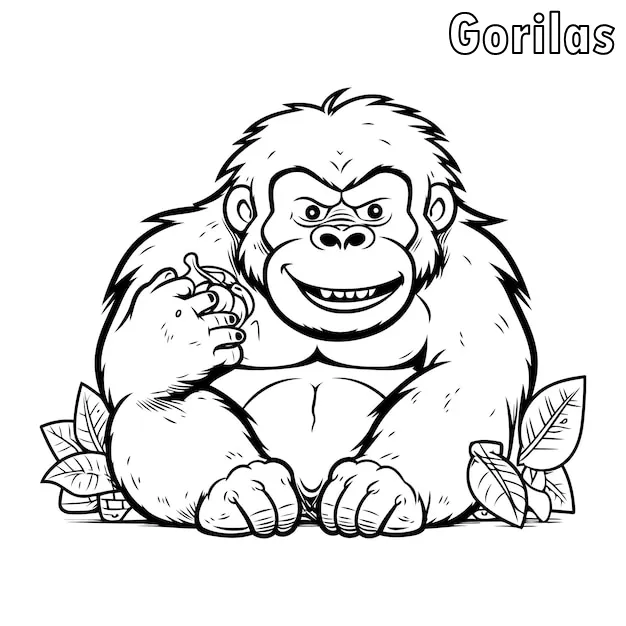 Dibujos para colorear e imprimir Gorilla