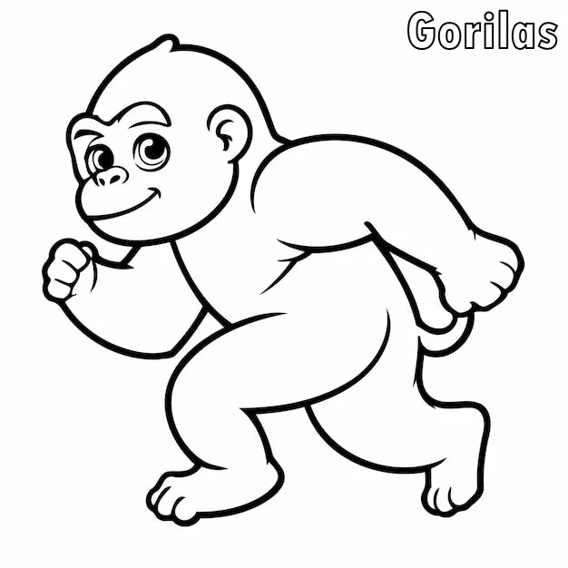 Dibujos para colorear e imprimir Gorilla