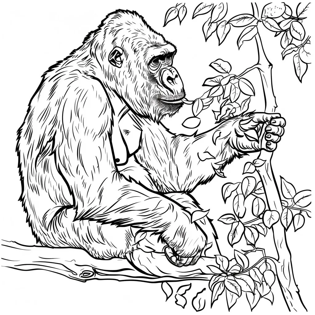 Dibujos para colorear e imprimir Gorilla