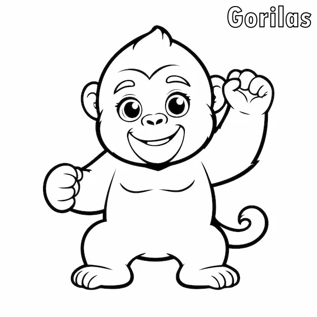 Dibujos para colorear e imprimir Gorilla