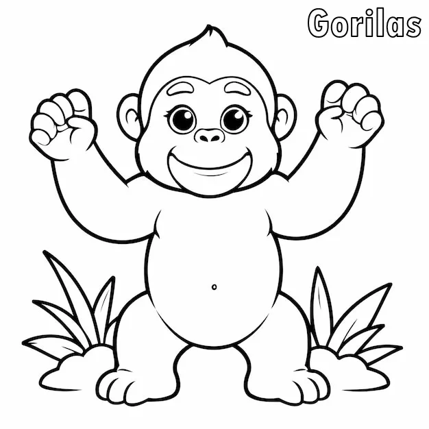 Dibujos para colorear e imprimir Gorilla