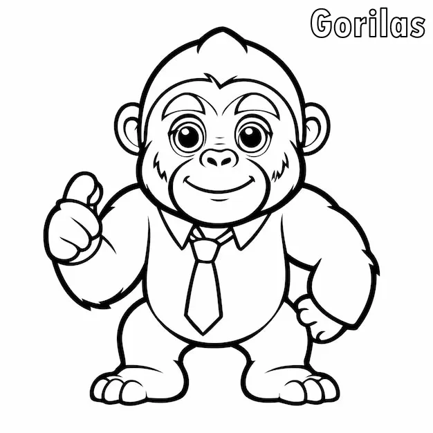 Dibujos para colorear e imprimir Gorilla