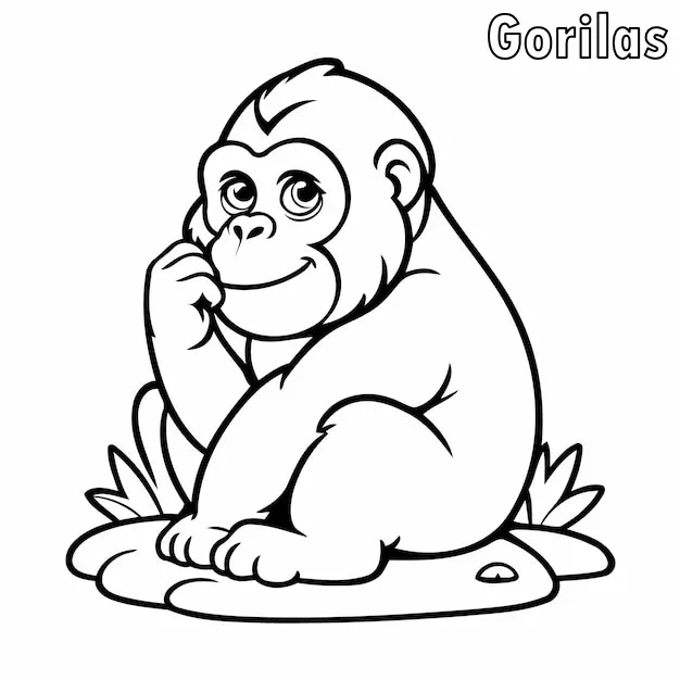 Dibujos para colorear e imprimir Gorilla