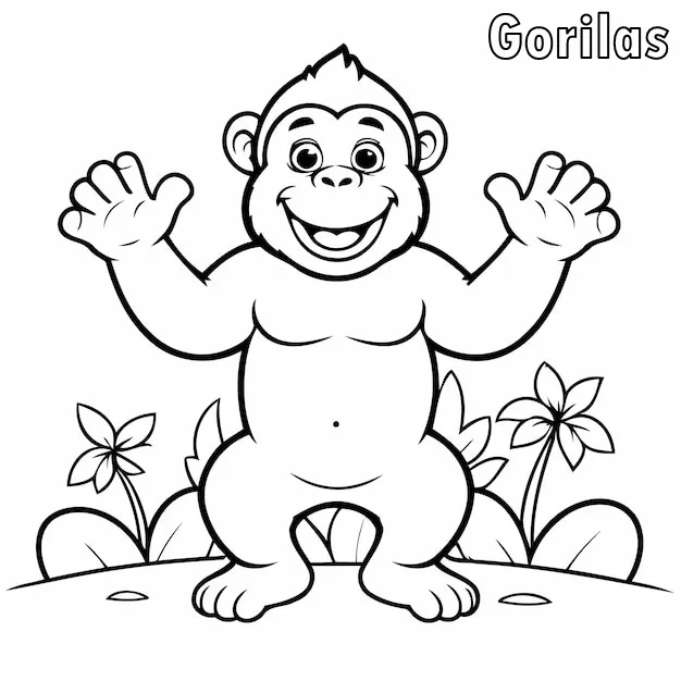 Dibujos para colorear e imprimir Gorilla