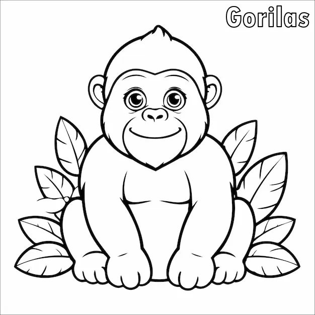 Dibujos para colorear e imprimir Gorilla