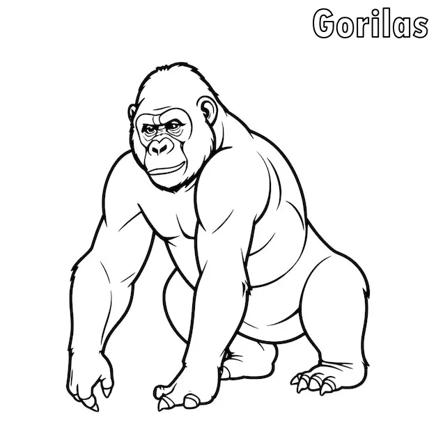 Dibujos para colorear e imprimir Gorilla