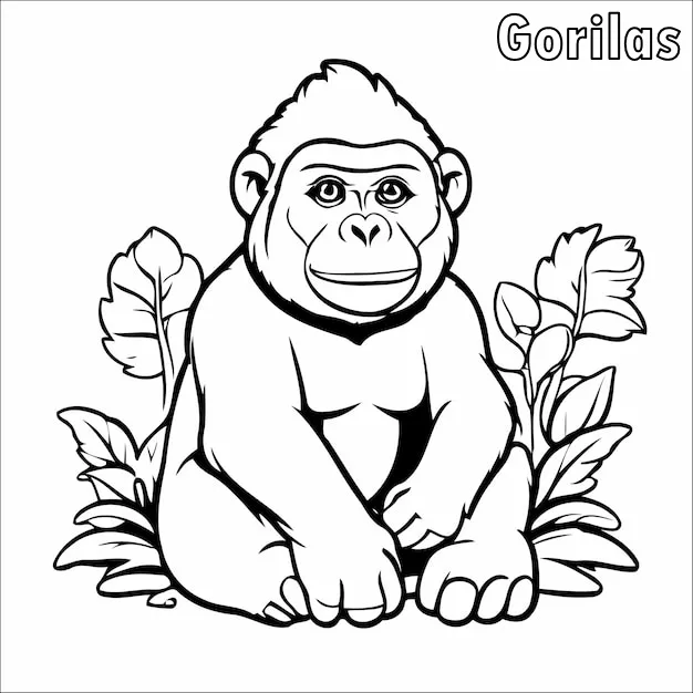 Dibujos para colorear e imprimir Gorilla