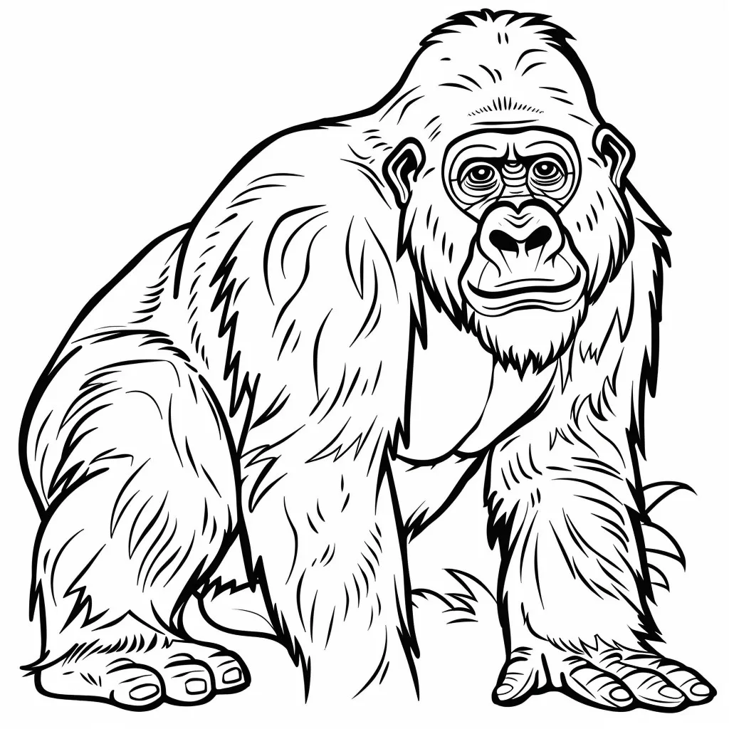 Dibujos para colorear e imprimir Gorilla