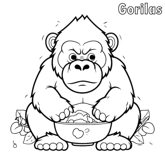 Dibujos para colorear e imprimir Gorilla