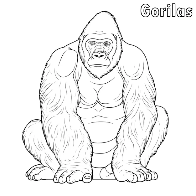 Dibujos para colorear e imprimir Gorilla