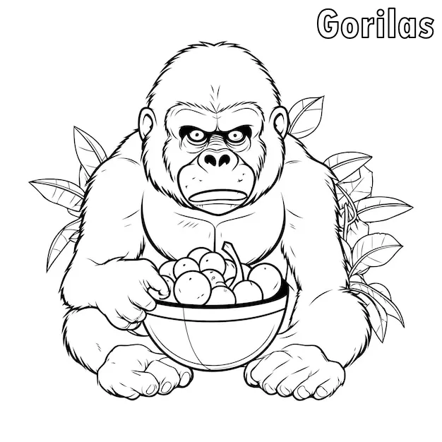 Dibujos para colorear e imprimir Gorilla