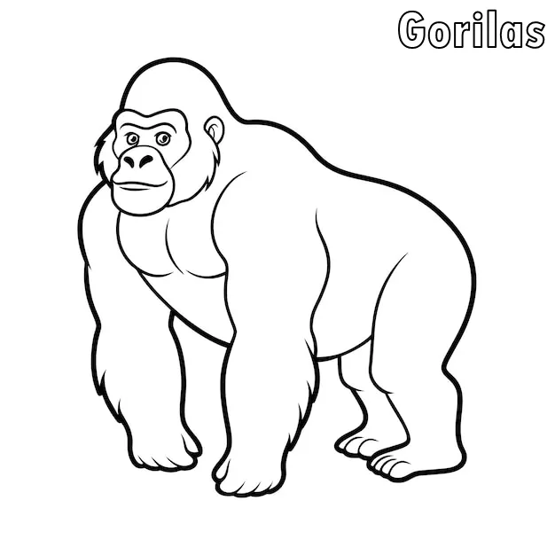 Dibujos para colorear e imprimir Gorilla