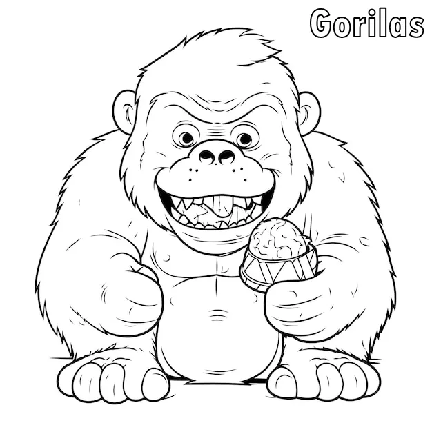 Dibujos para colorear e imprimir Gorilla