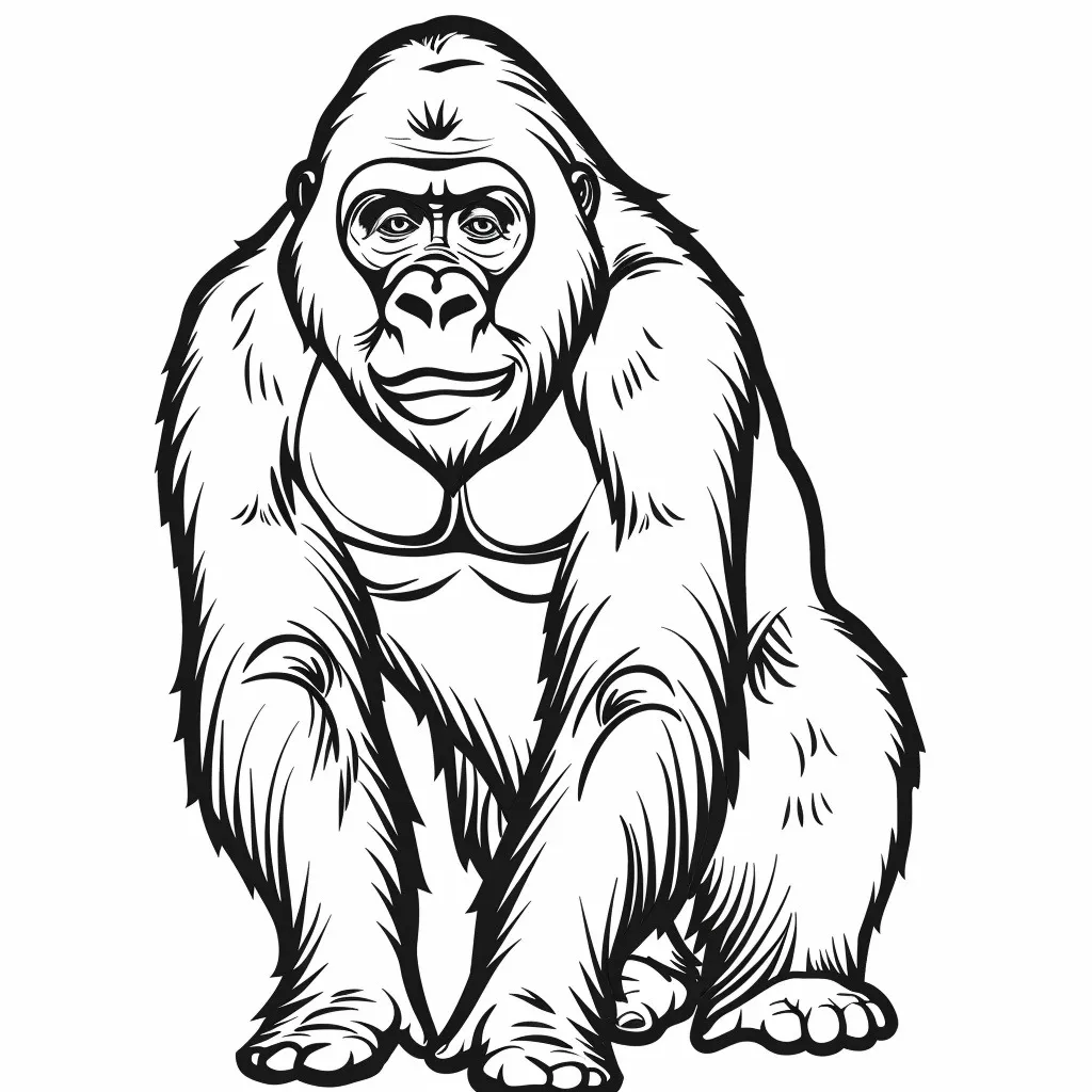 Dibujos para colorear e imprimir Gorilla