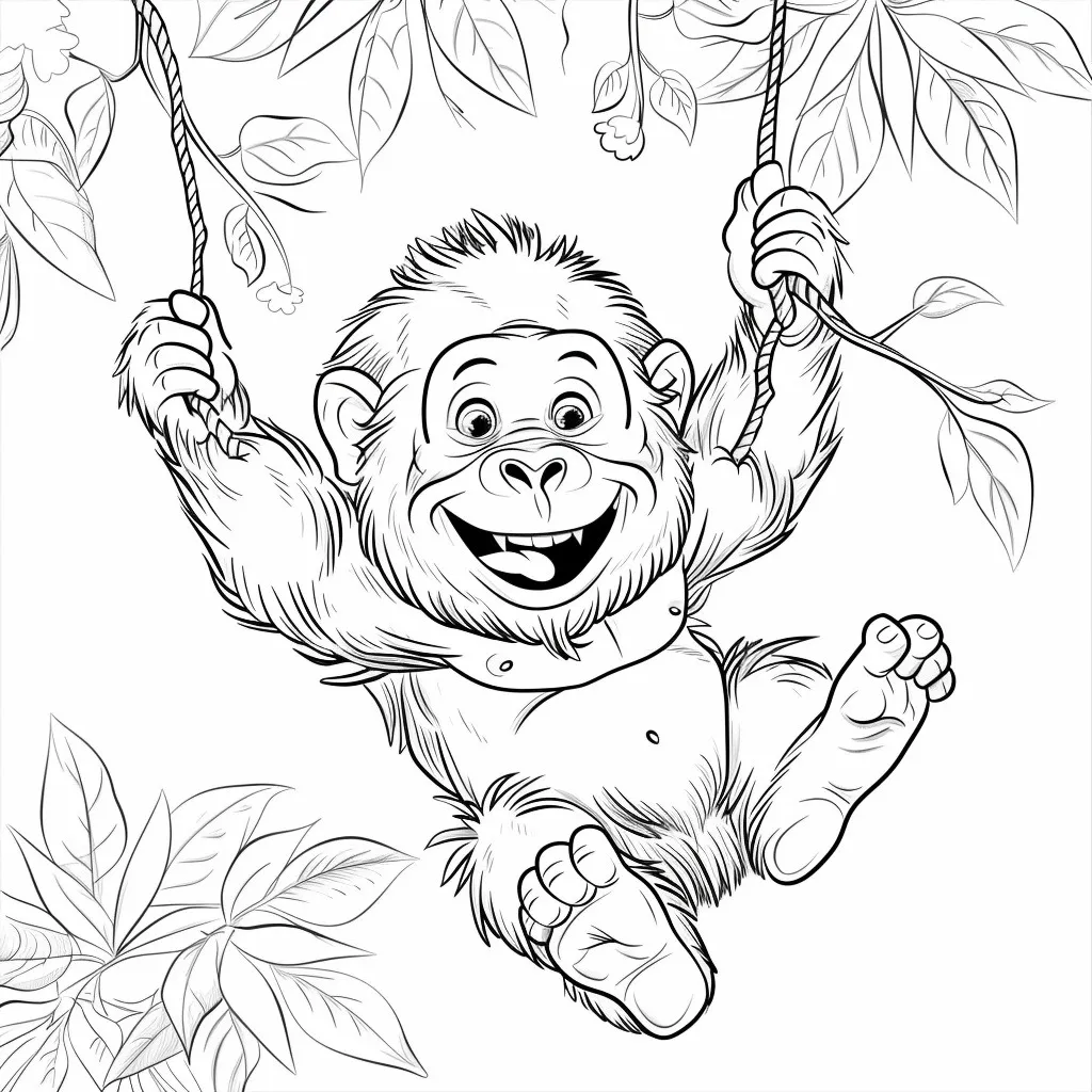 Dibujos para colorear e imprimir Gorilla