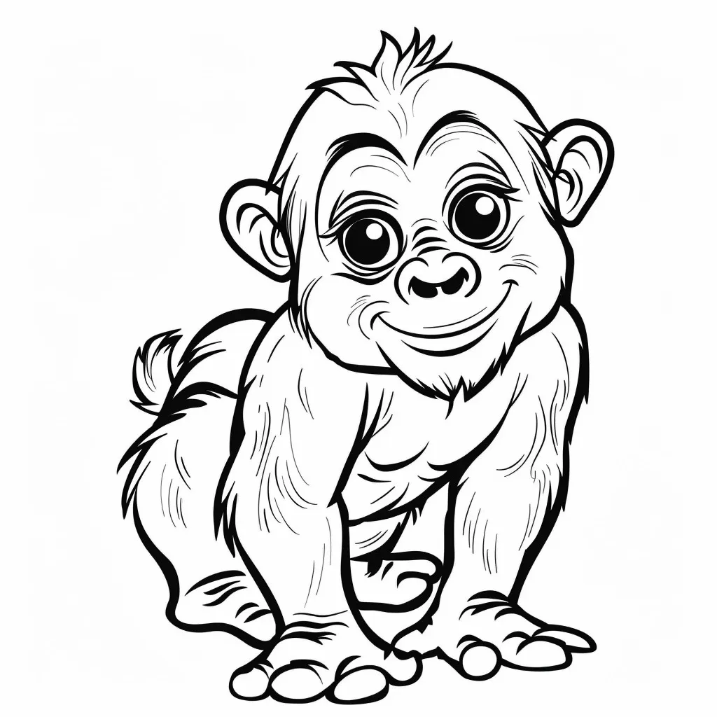 Dibujos para colorear e imprimir Gorilla