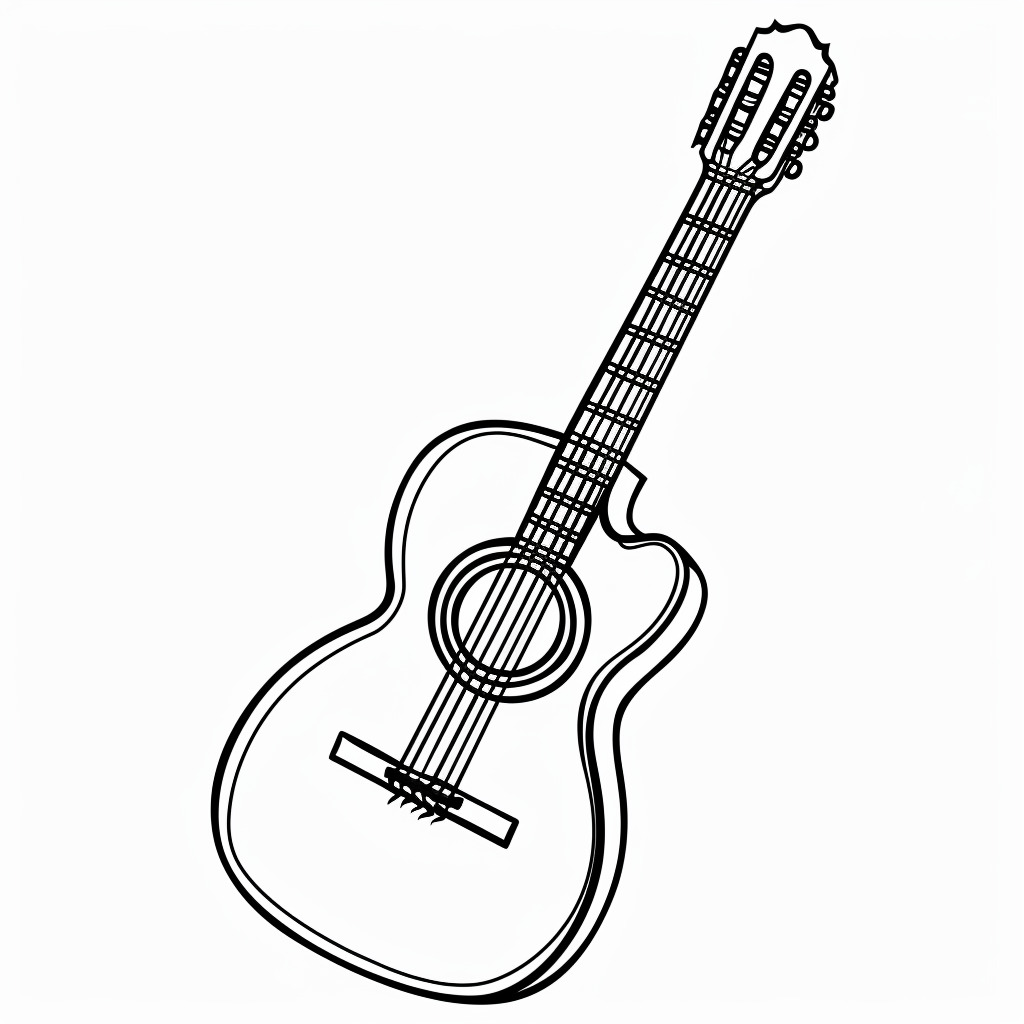 Dibujos para colorear e imprimir Guitar