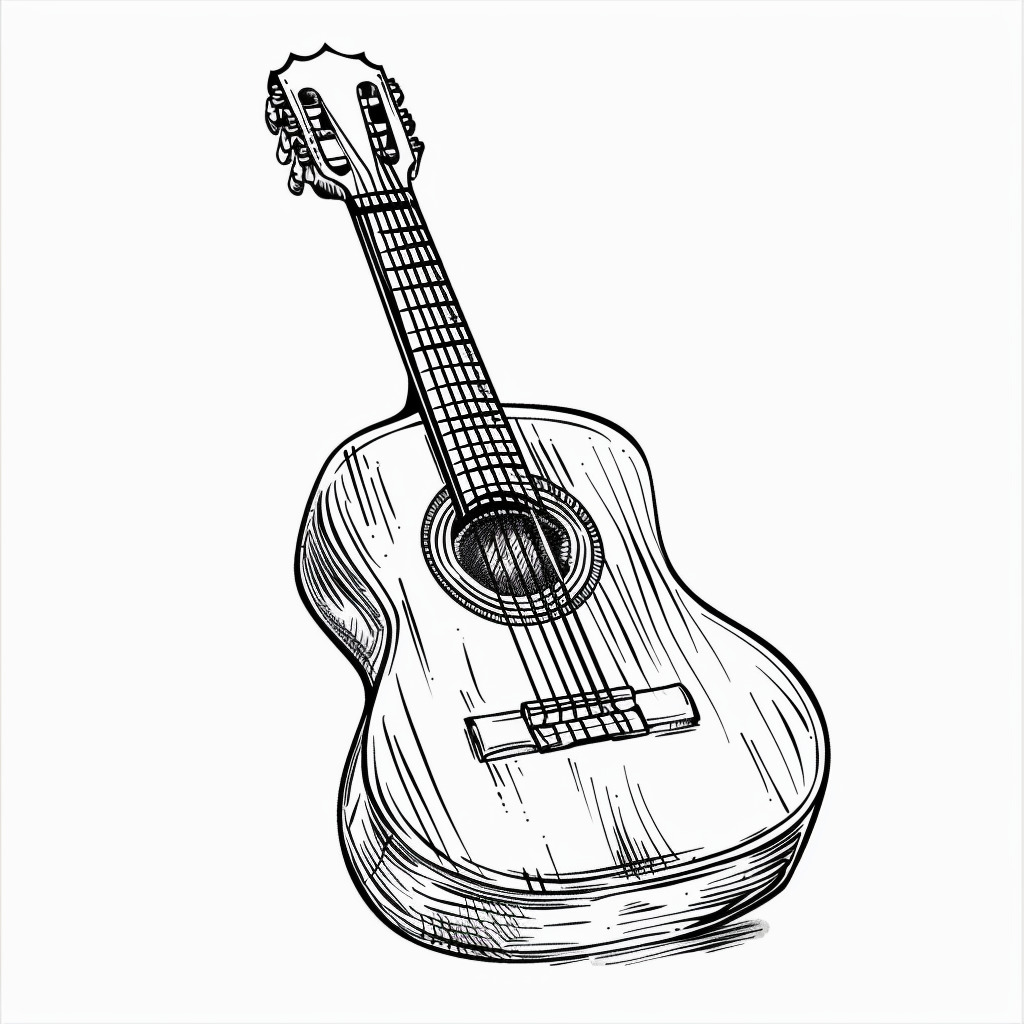 Dibujos para colorear e imprimir Guitar