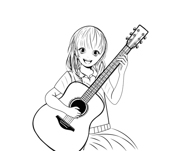 Dibujos para colorear e imprimir Guitar