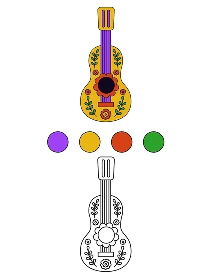 Dibujos para colorear e imprimir Guitar