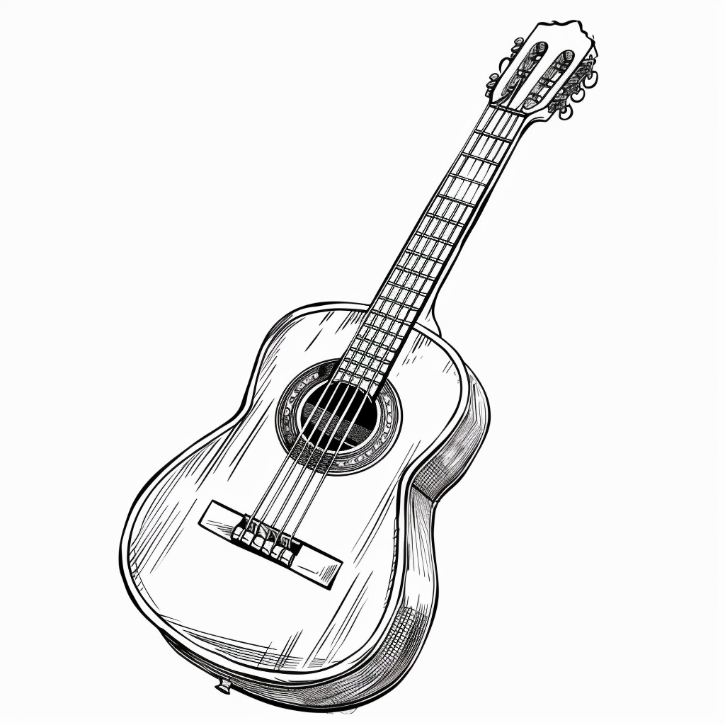 Dibujos para colorear e imprimir Guitar