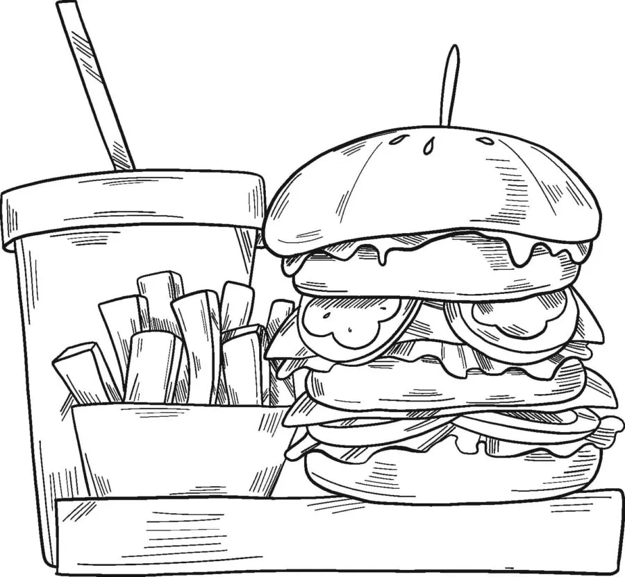 Dibujos para colorear e imprimir Hamburger