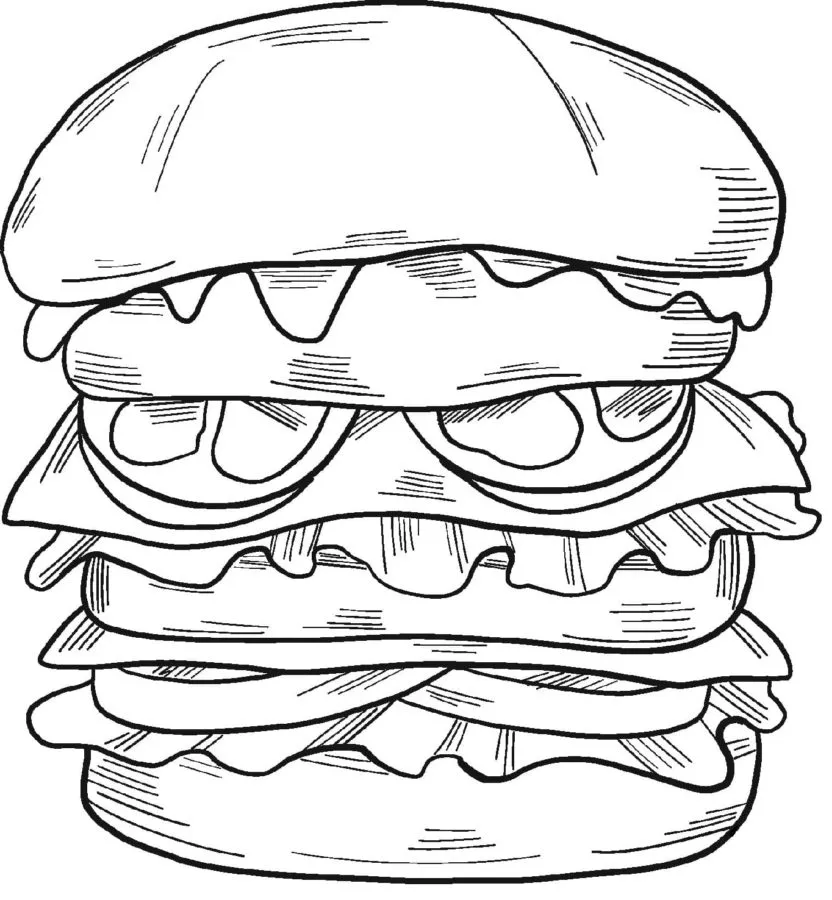 Dibujos para colorear e imprimir Hamburger