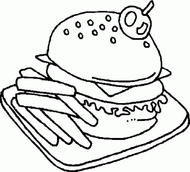 Dibujos para colorear e imprimir Hamburger