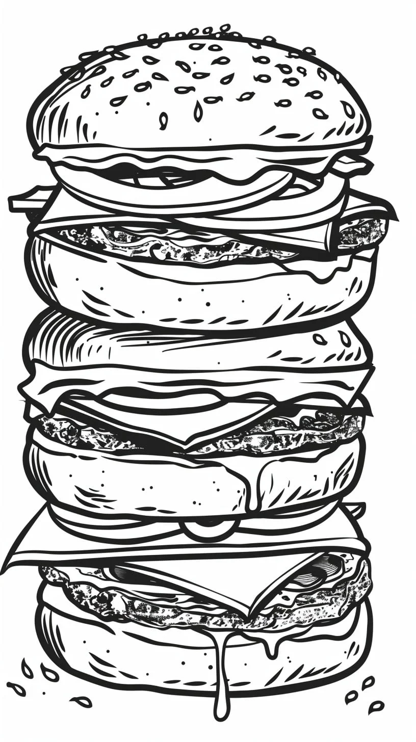 Dibujos para colorear e imprimir Hamburger