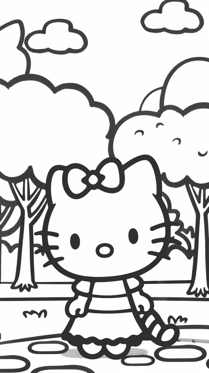 Dibujos para colorear e imprimir Hello Kitty