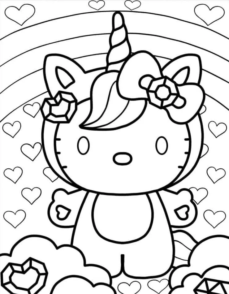 Dibujos para colorear e imprimir Hello Kitty