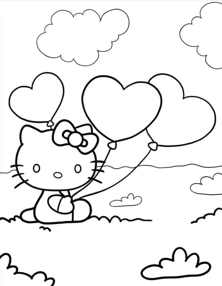 Dibujos para colorear e imprimir Hello Kitty