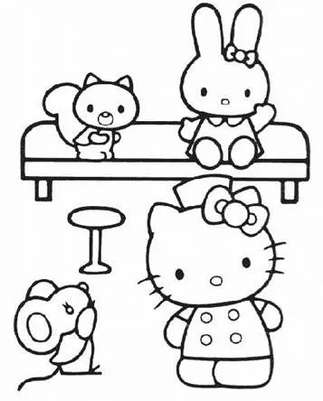 Dibujos para colorear e imprimir Hello Kitty