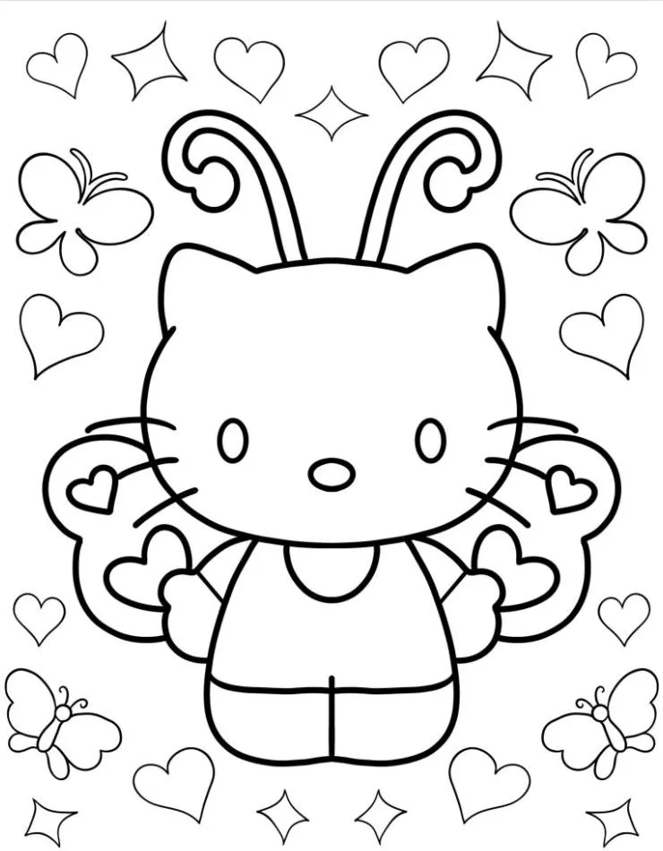 Dibujos para colorear e imprimir Hello Kitty