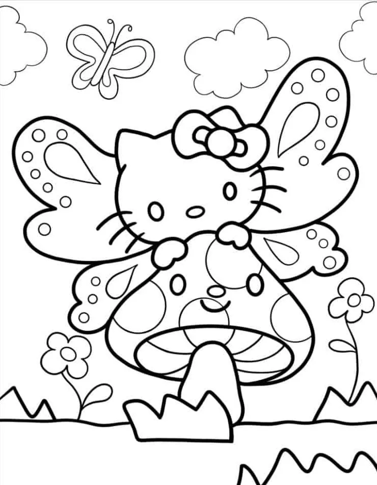 Dibujos para colorear e imprimir Hello Kitty