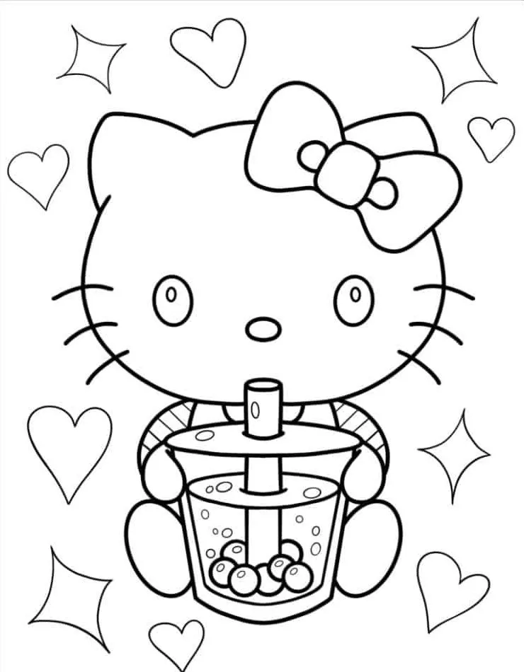 Dibujos para colorear e imprimir Hello Kitty