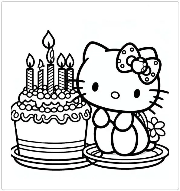 Dibujos para colorear e imprimir Hello Kitty