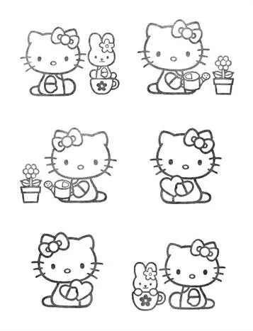 Dibujos para colorear e imprimir Hello Kitty