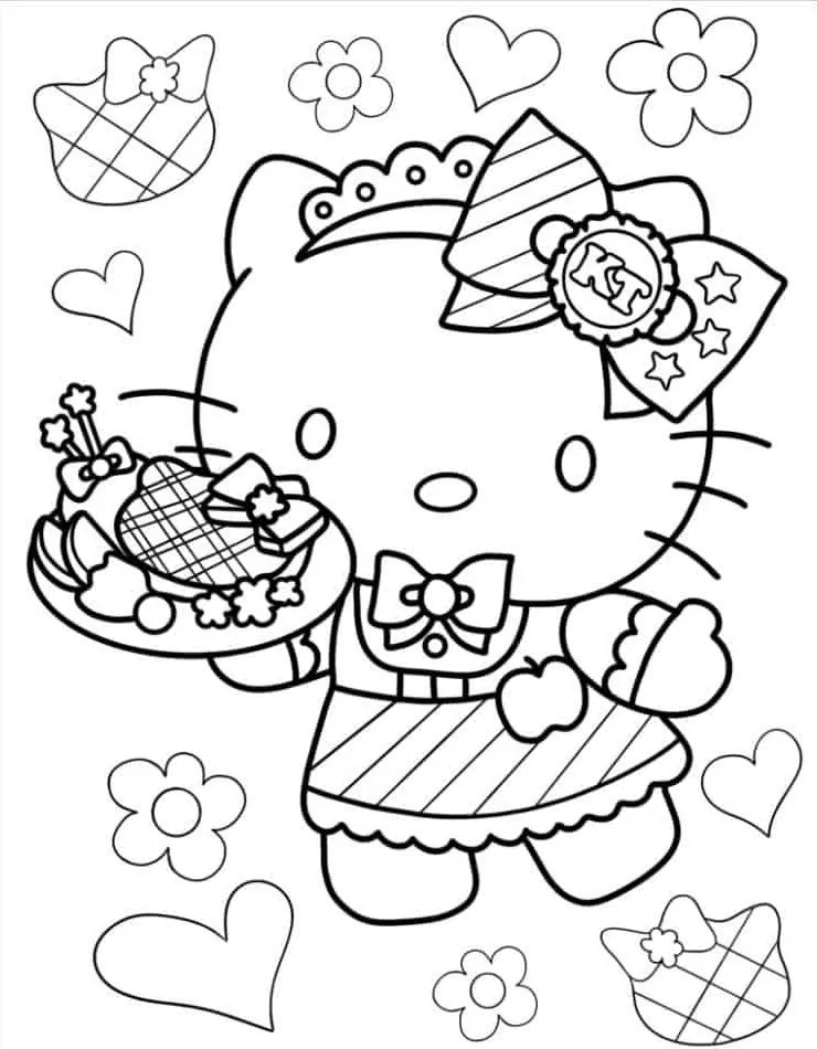 Dibujos para colorear e imprimir Hello Kitty