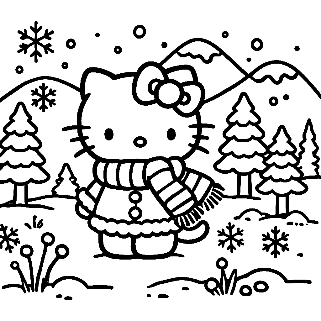 Dibujos para colorear e imprimir Hello Kitty