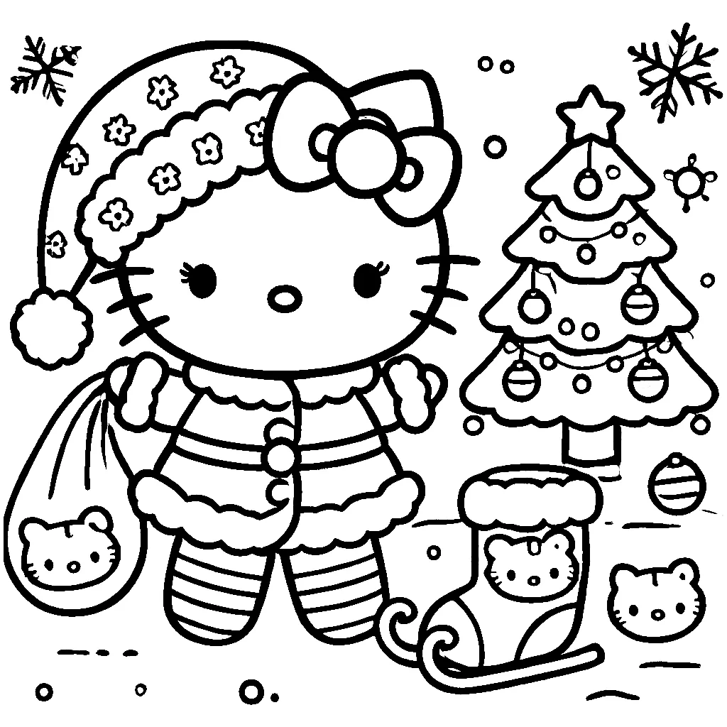 Dibujos para colorear e imprimir Hello Kitty