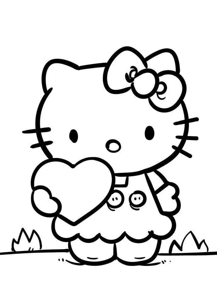 Dibujos para colorear e imprimir Hello Kitty