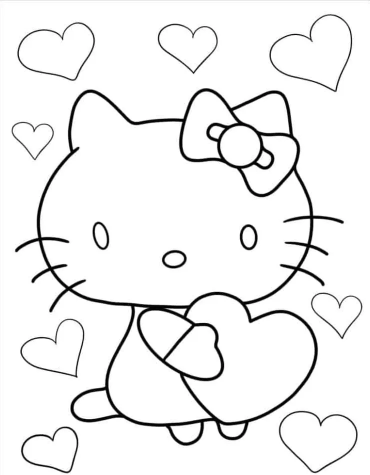 Dibujos para colorear e imprimir Hello Kitty