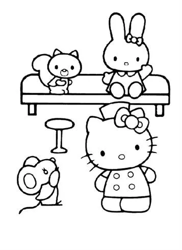 Dibujos para colorear e imprimir Hello Kitty