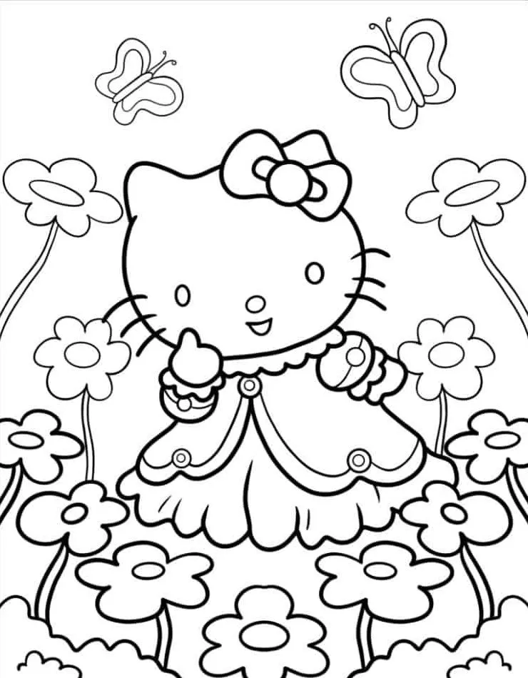 Dibujos para colorear e imprimir Hello Kitty